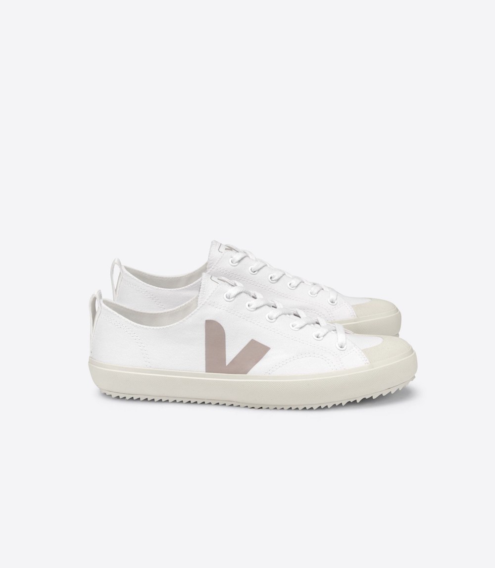 Tenis Veja Mujer - Nova Lona - Blancos/Rosas - 357GTMEPD